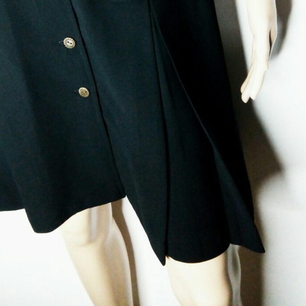 Smart Button Up Black Dress W/ Gold Buttons View 5